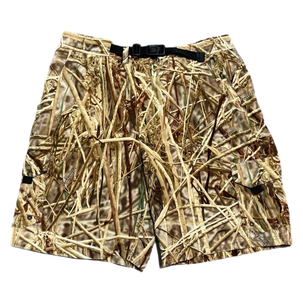 Cabela's Camo Shorts Hybrid Swim Trunks Active Quick Dry Lined & Belted‎ Size XL